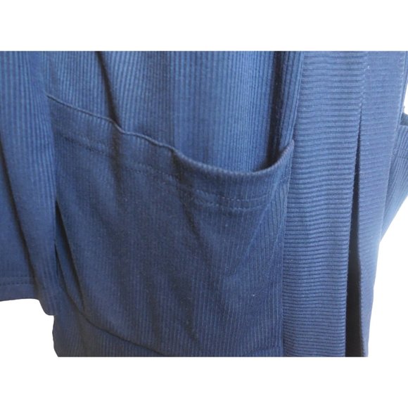 Cardigan NEW 1X,2X,3X ROSIO Blue Lightweight knit duster pockets long sleeve - Picture 4 of 7